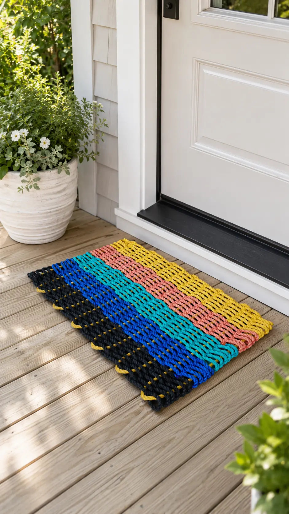 Sunset-Inspired Lobster Rope Doormat | Handwoven Maine Welcome Mat