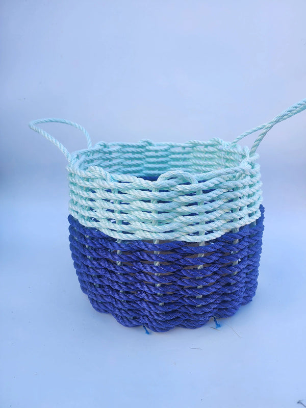 16 x 12 inch Lobster Rope Basket, Purple Seafoam top Little Salty Rope