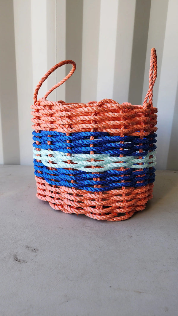 16 x 12 inch Lobster Rope Rope Orange, Blue and Seafoam Little Salty Rope