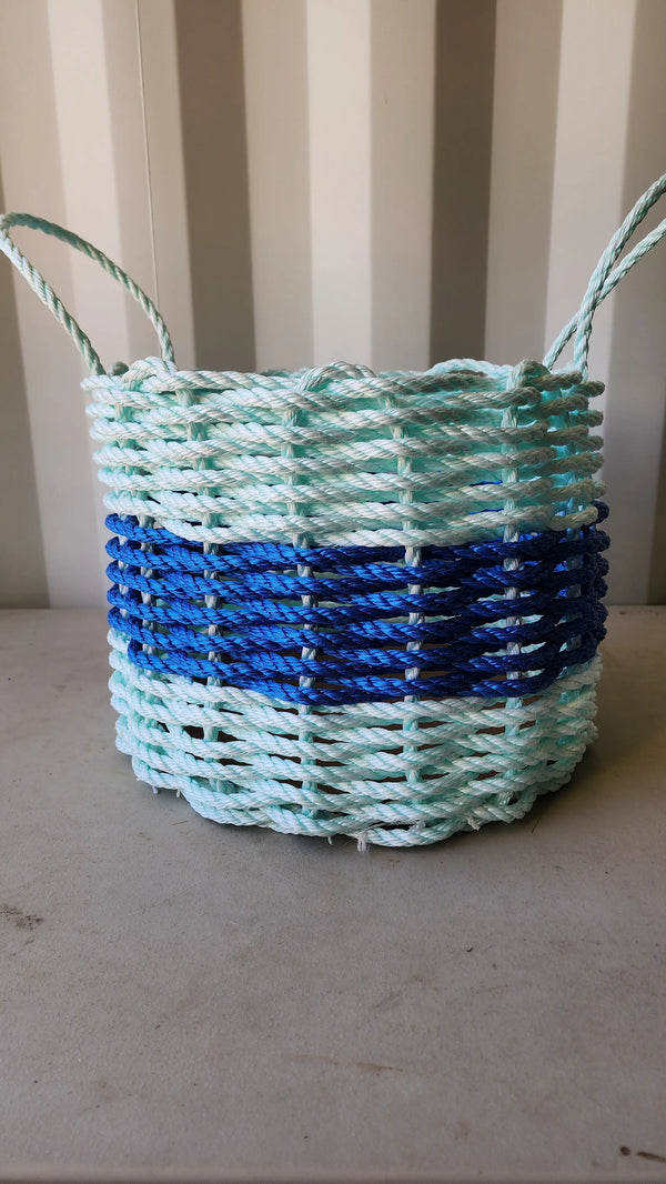 16 x 12 inch Lobster Rope Seafoam and Blue Little Salty Rope