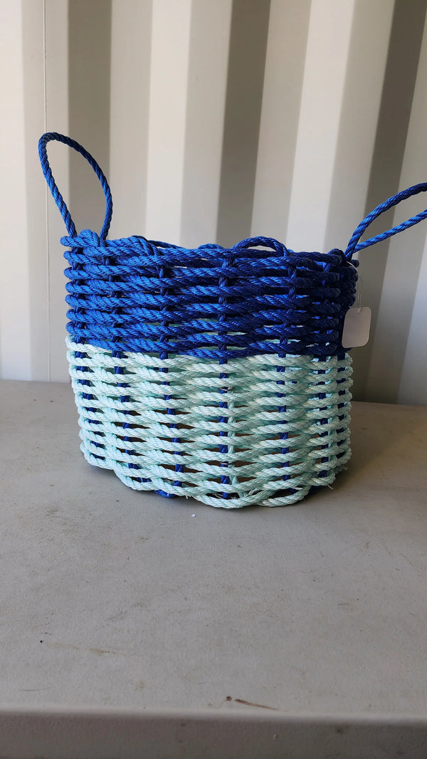 16 x 12 inch Lobster Rope Seafoam and Blue Top Little Salty Rope