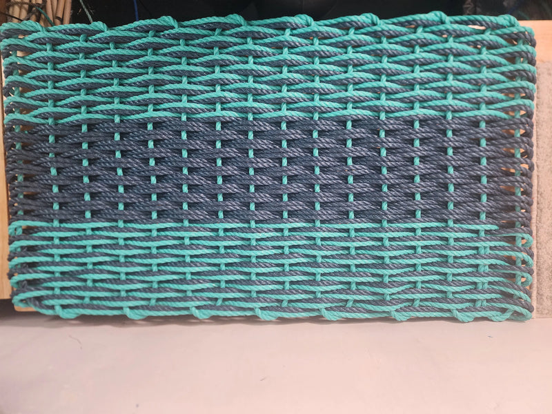 Large Coral Orange and Seafoam Lobster Rope Mat made – Little Salty Rope