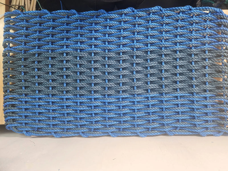 Large Navy Blue and Seafoam Lobster Rope Mat made – Little Salty Rope