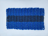 31 x 18 Inch Lobster Rope Mat,  Blue w/white flecks and Navy