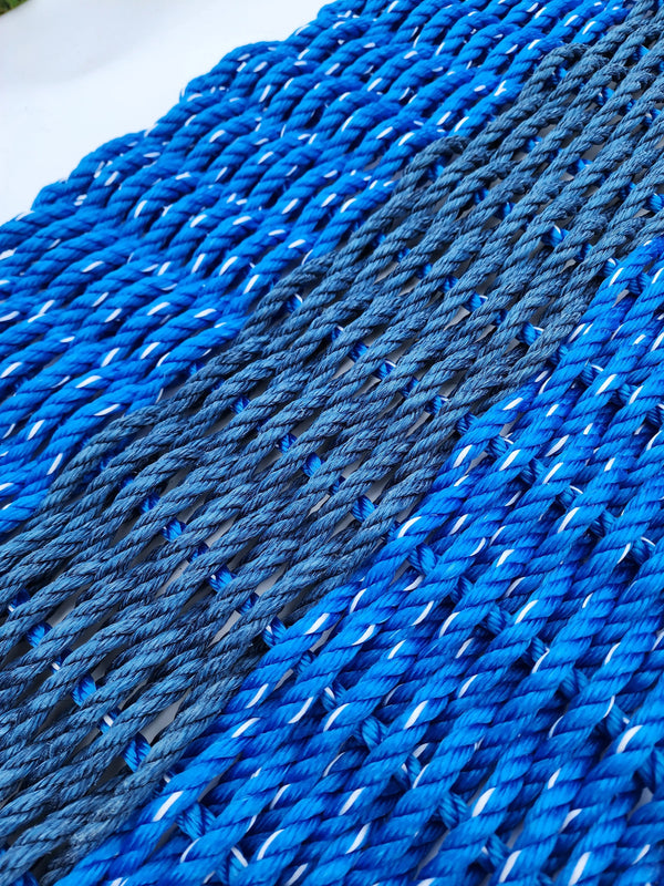 Lobster Rope Mat,  Blue w/white flecks and Navy