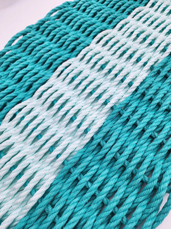 Lobster Rope Mat, Teal and Seafoam