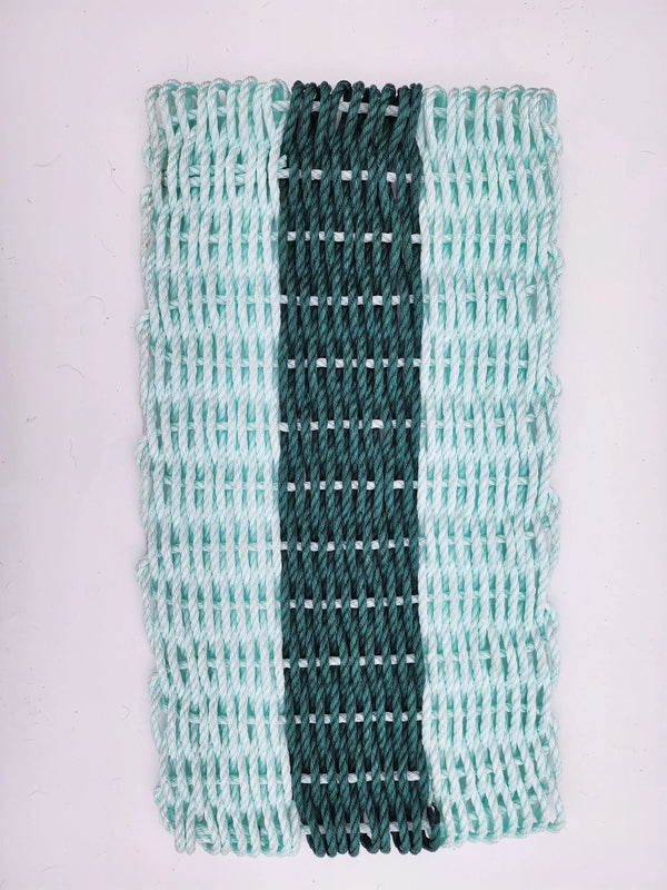 Lobster Rope Mat, Seafoam and Hunter Green