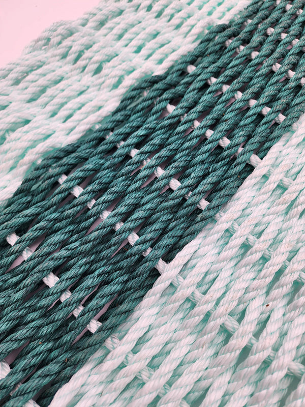 Lobster Rope Mat, Seafoam and Hunter Green