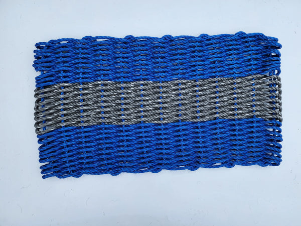 Lobster Rope Mat, Blue and Dark Gray