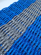 Lobster Rope Mat, Blue and Dark Gray