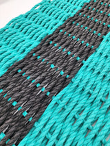 Lobster Rope Mat, Teal and Black