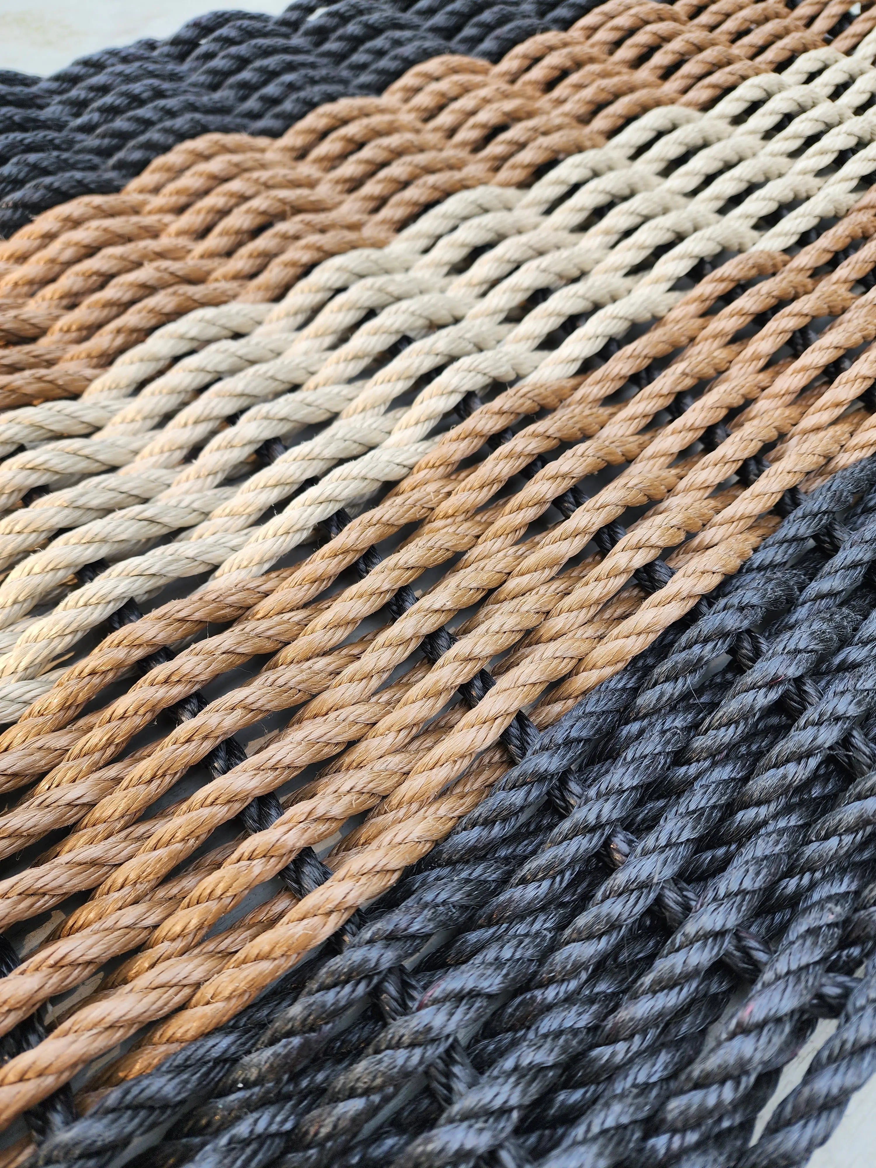 Black, Brown & Tan Lobster Rope Doormat | Handwoven Welcome Mat ...