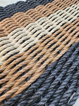 Black, Brown & Tan 5-Stripe Lobster Rope Doormat