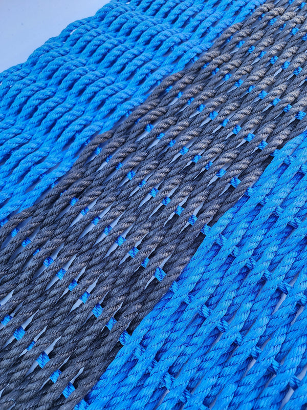 40 x 20 Inch Lobster Rope Mat Blue and Black