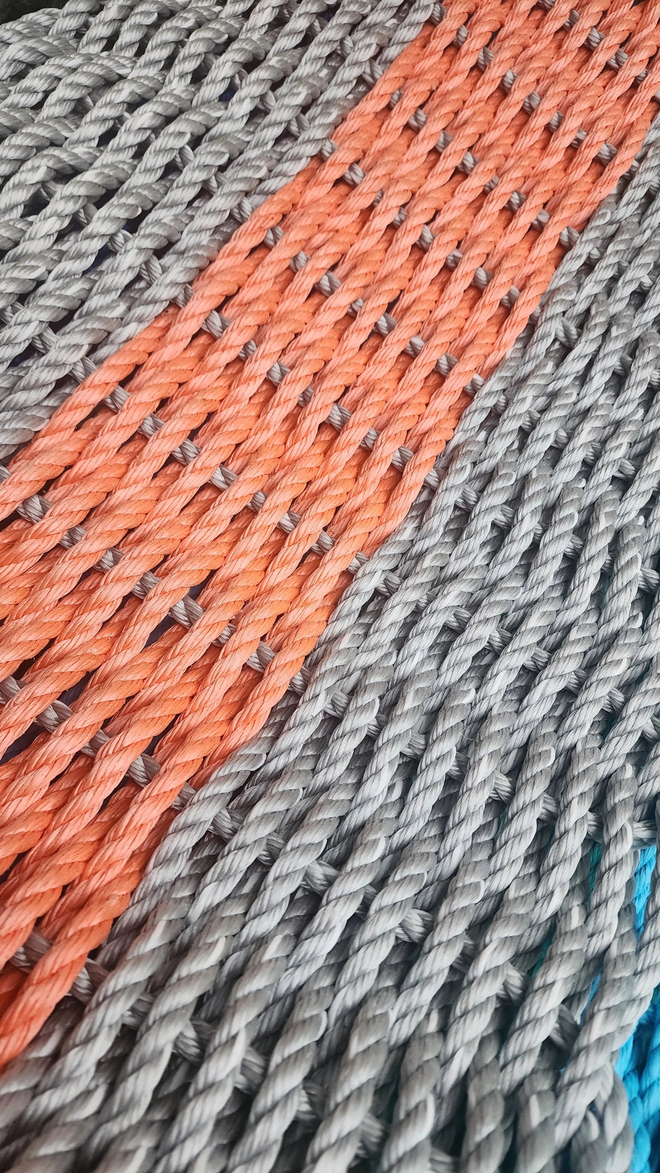 31 x 18 Inch Lobster Rope Mat, Gray and Orange – Little Salty Rope