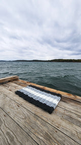 5 Stripe Lobster Rope Mat Black Gray White Little Salty Rope