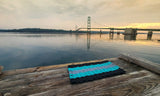 5 Stripe Lobster Rope Mat Black, Teal Light Gray Little Salty Rope