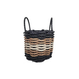 Five Stripe Rope Storage Basket Black, Brown and Tan
