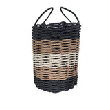 Five Stripe Rope Storage Basket Black, Brown and Tan