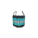 Five Stripe Rope Storage Basket Black, Teal & Gray