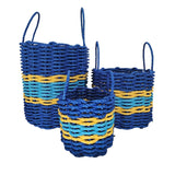 Authentic Maine Lobster Rope Storage Basket Two tone blue with yellow accents Little Salty Rope