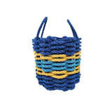 Authentic Maine Lobster Rope Storage Basket Two Tone Blue with yellow Accents