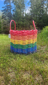 Authentic Maine Lobster Rope Storage Basket, Rainbow Little Salty Rope