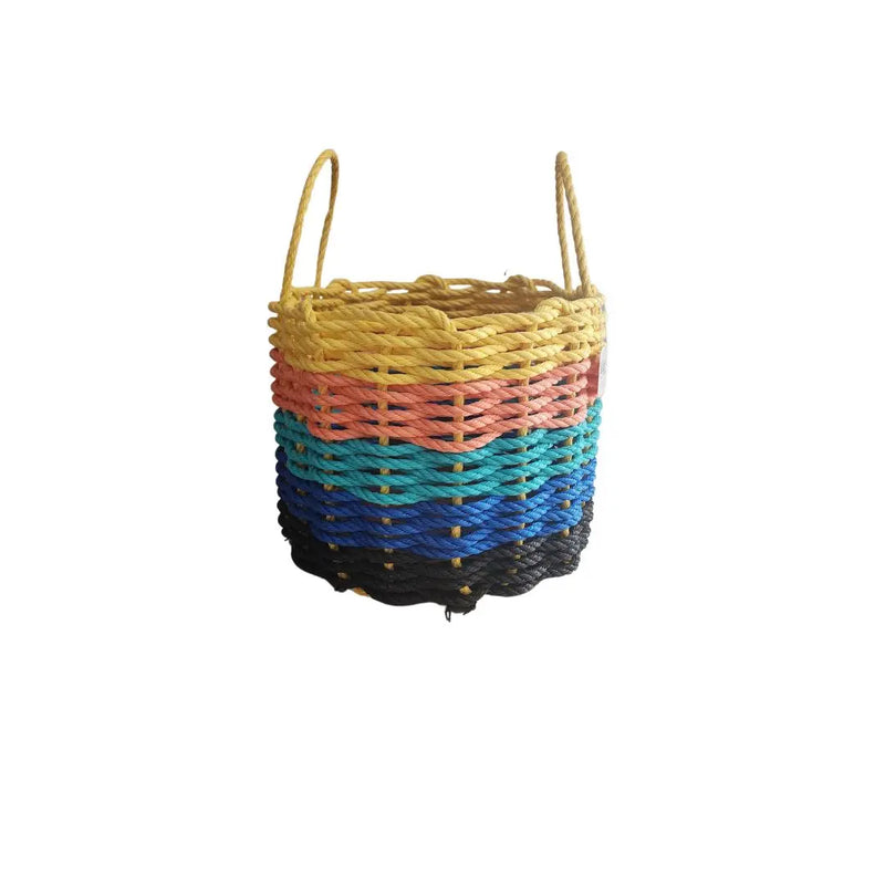Authentic Maine Lobster Rope Storage Basket, Sunset inspired Little Salty Rope