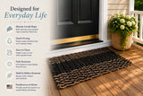 Black & Brown Double Weave Lobster Rope Doormat Little Salty Rope