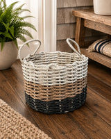 Black, Brown & Tan Ombre Rope Basket Little Salty Rope