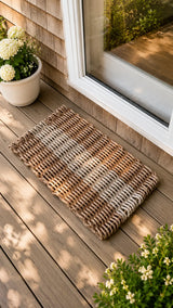 Brown & Tan Lobster Rope Doormat Little Salty Rope
