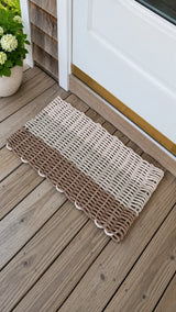 Brown, Tan & Light Tan Ombre Lobster Rope Doormat Little Salty Rope