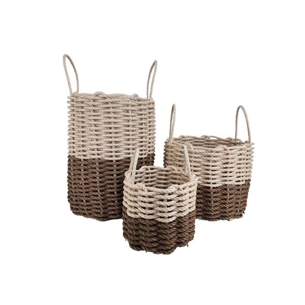 Brown and Light Tan Basket Little Salty Rope