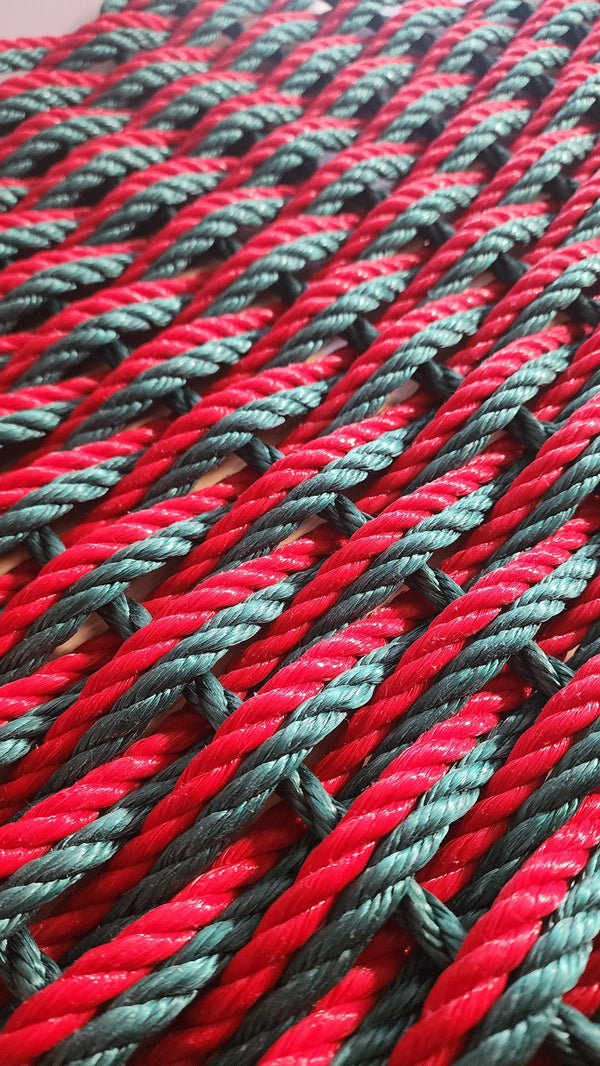 Doubleweave Rope Mat RED AND GREEN Christmas Little Salty Rope