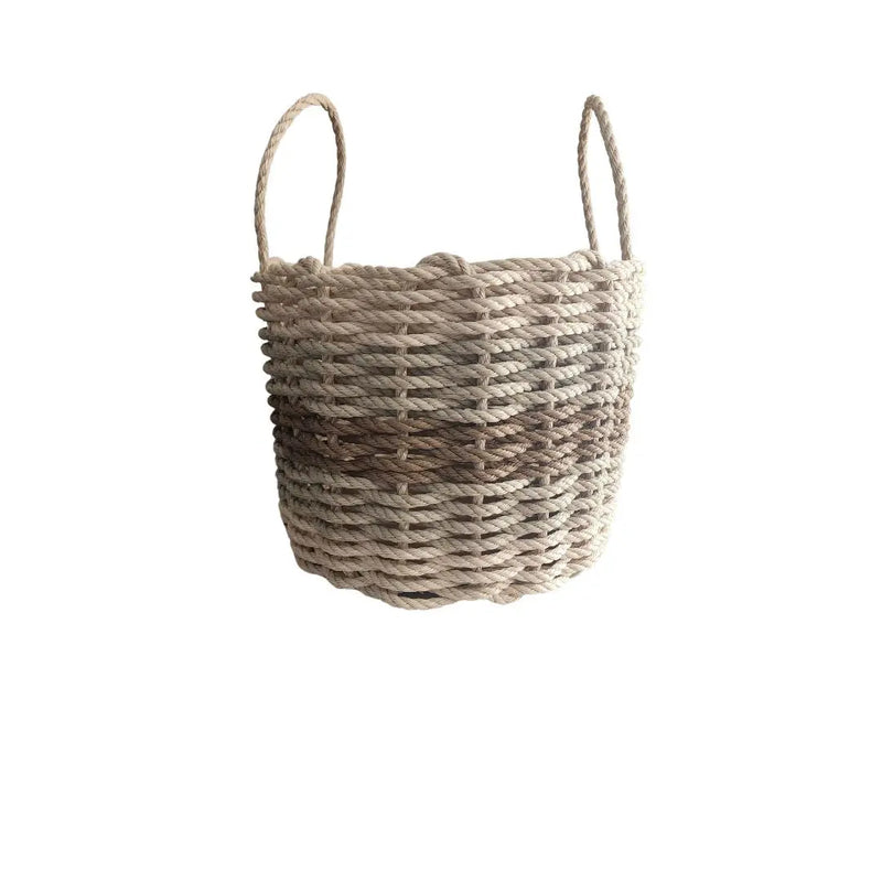 Five Stripe Rope Storage Basket Light tan, tan, brown Little Salty Rope