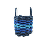 Five Stripe Rope Storage Basket Navy Blue, Blue, Light Blue Little Salty Rope