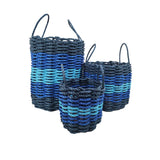 Five Stripe Rope Storage Basket Navy Blue, Blue, Light Blue Little Salty Rope