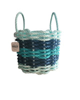 Five Stripe Rope Storage Basket Seafoam, Navy and Teal Little Salty Rope