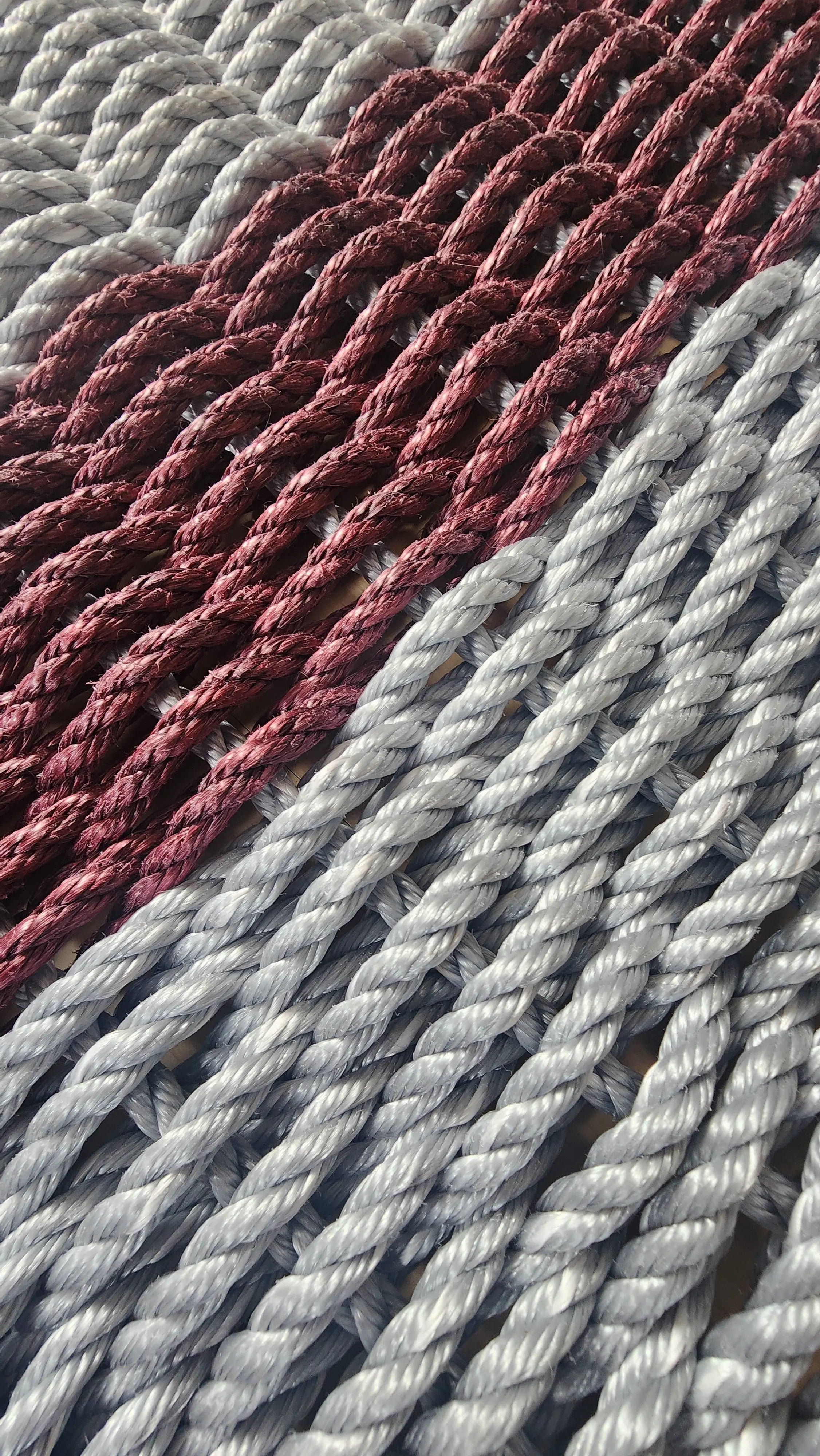 Patty Rope Gray and Burgundy Rope Mat – Little Salty Rope