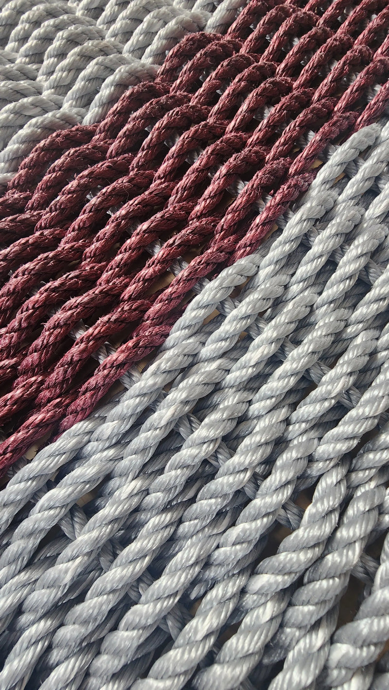 Matte Premuim Rope Gray and Burgundy Rope Mat – Little Salty Rope