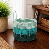 Hunter Green, Teal & Seafoam Ombre Rope Basket Little Salty Rope