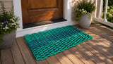 Large Doubleweave Hunter Green and Green Lobster Rope Mat Little Salty Rope