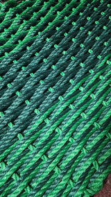 Large Doubleweave Hunter Green and Green Lobster Rope Mat Little Salty Rope