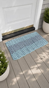 Light Gray & Seafoam Double Weave Lobster Rope Doormat Little Salty Rope