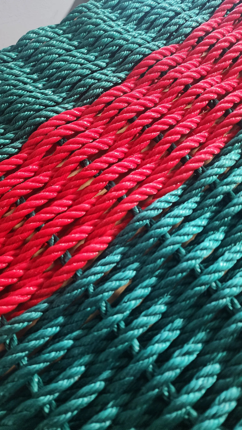 Lobster Rope Doormat Green and Red Christmas Little Salty Rope