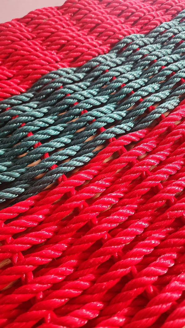 Lobster Rope Doormat Red and Green Christmas Little Salty Rope