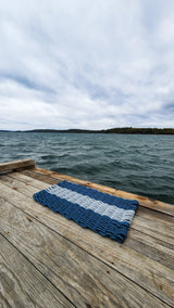 Lobster Rope Mat Navy Blue and Light Gray Little Salty Rope