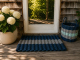 Navy Blue & Light Gray Lobster Rope Doormat Little Salty Rope