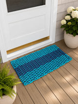 Navy Blue & Teal Double Weave Lobster Rope Doormat Little Salty Rope