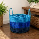 Navy Blue, Blue & Light Blue Ombre Rope Basket Little Salty Rope